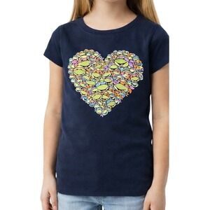 Nickelodeon TMNT Heart Graphic T-Shirt Girls Small Ninja Turtles EUC Cute